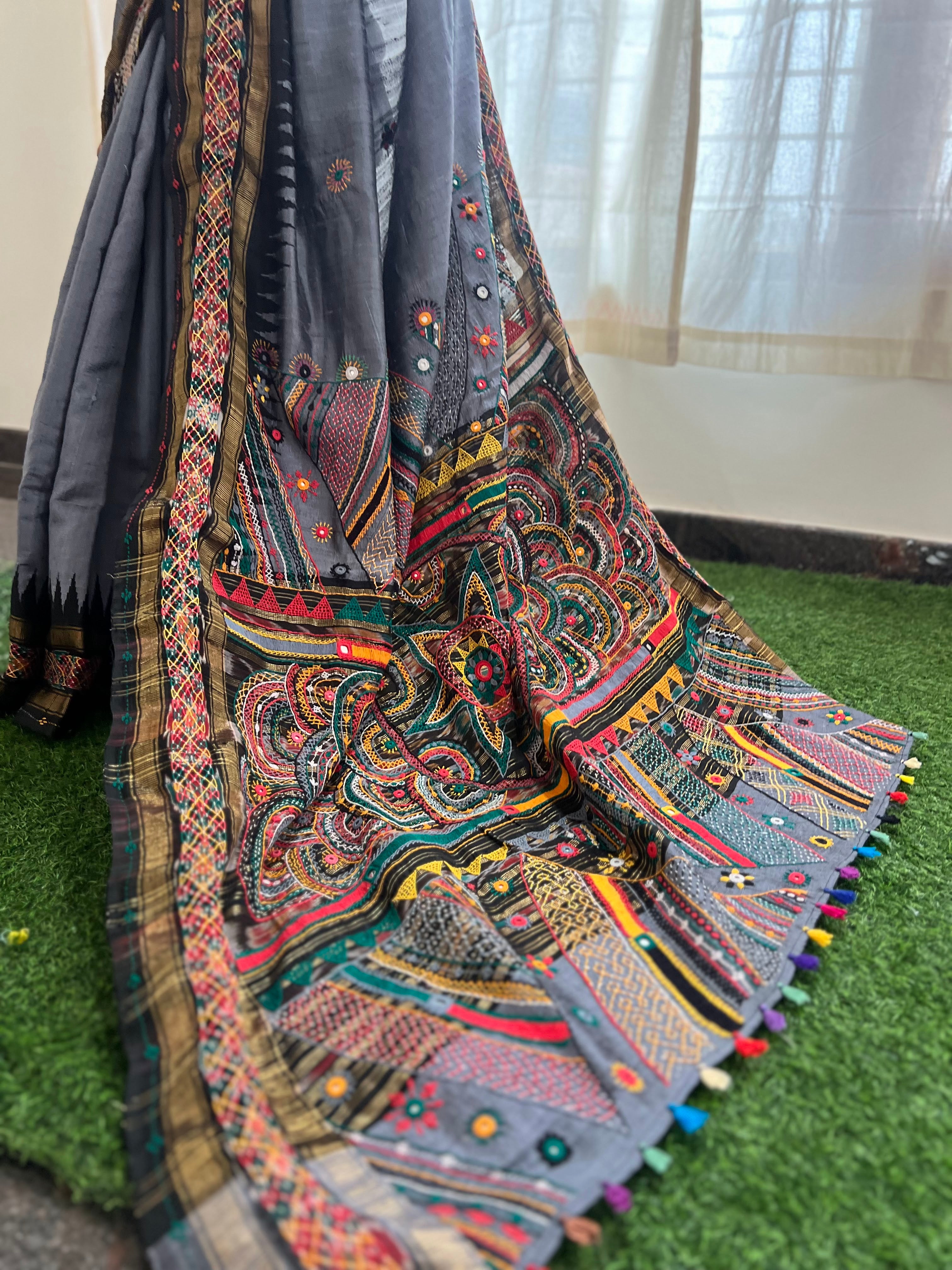 Raw silk lambani saree