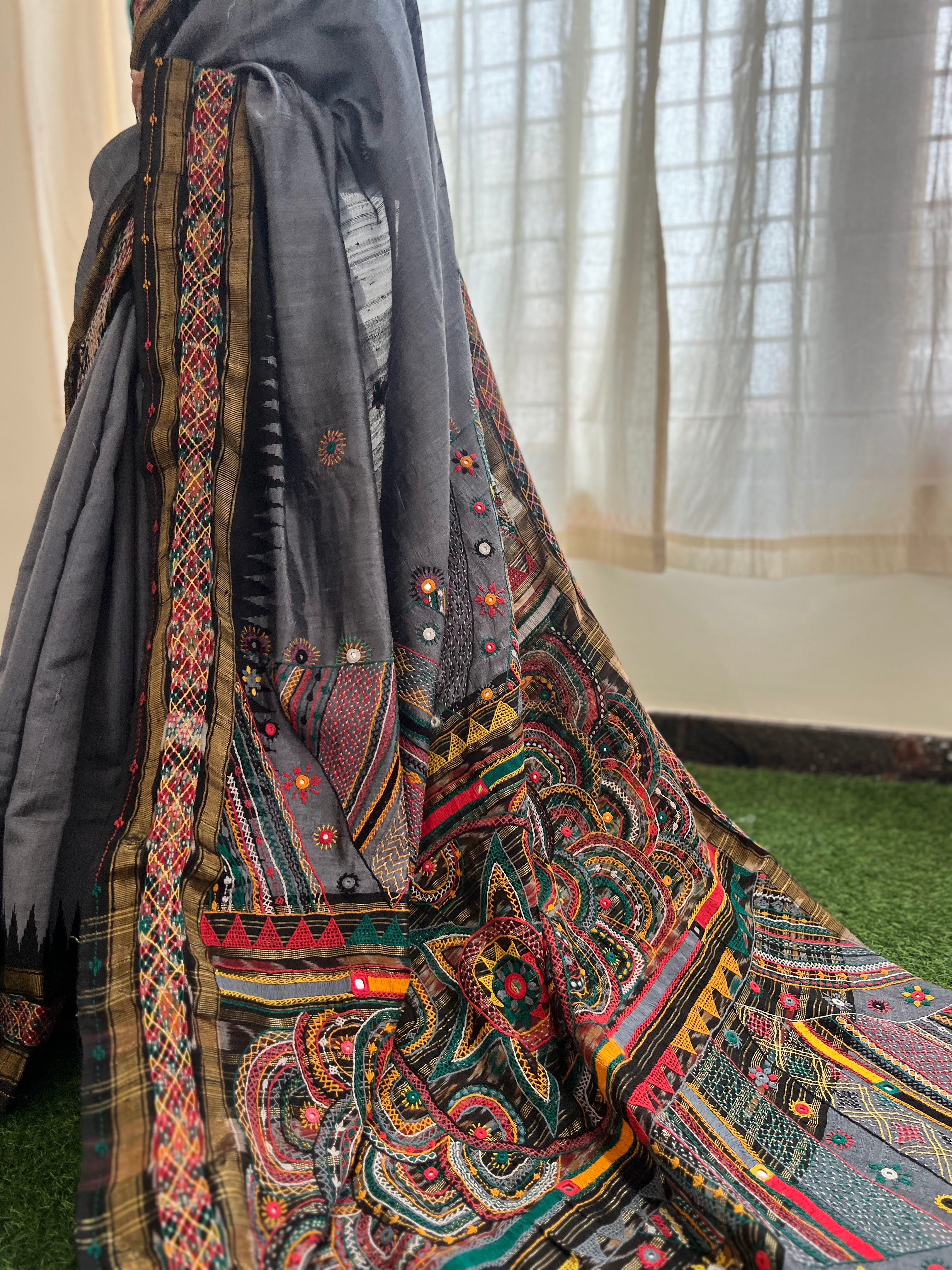 Raw silk lambani saree