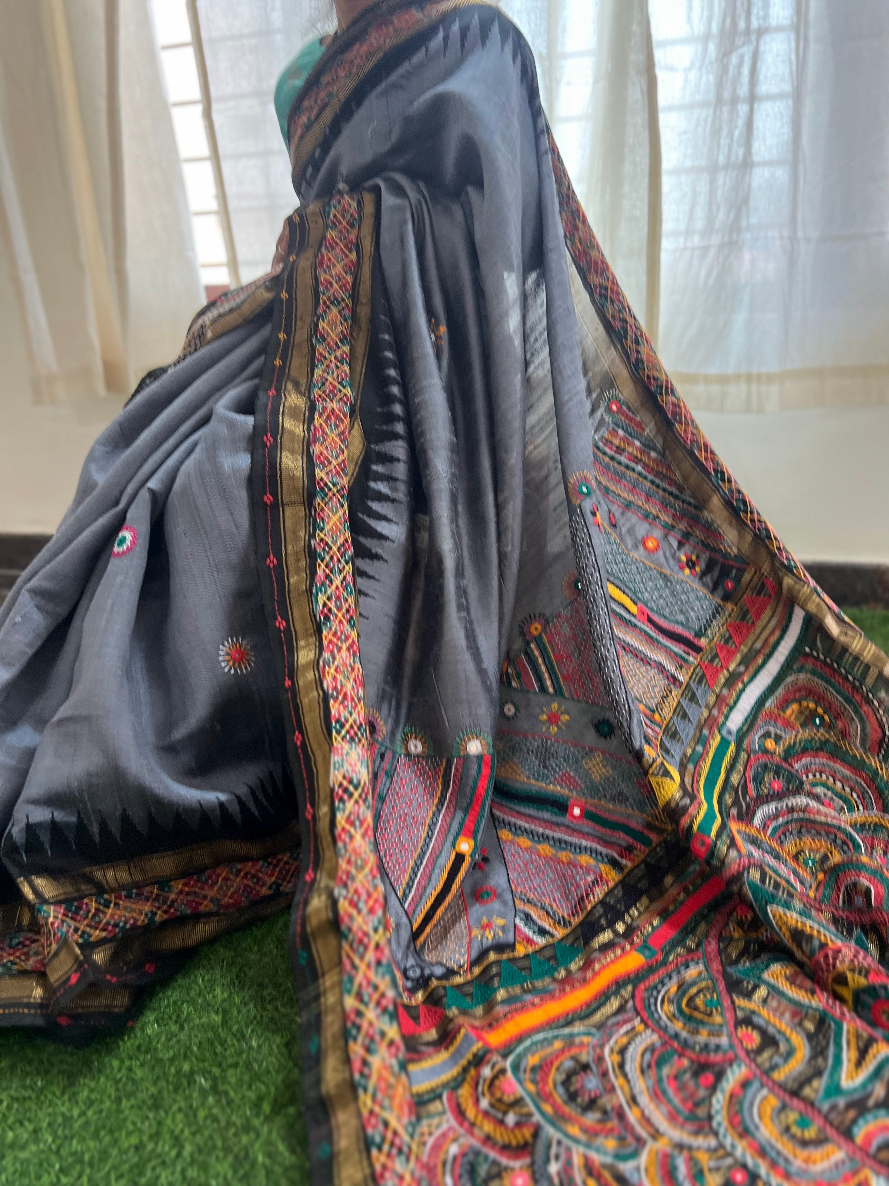 Raw silk lambani saree