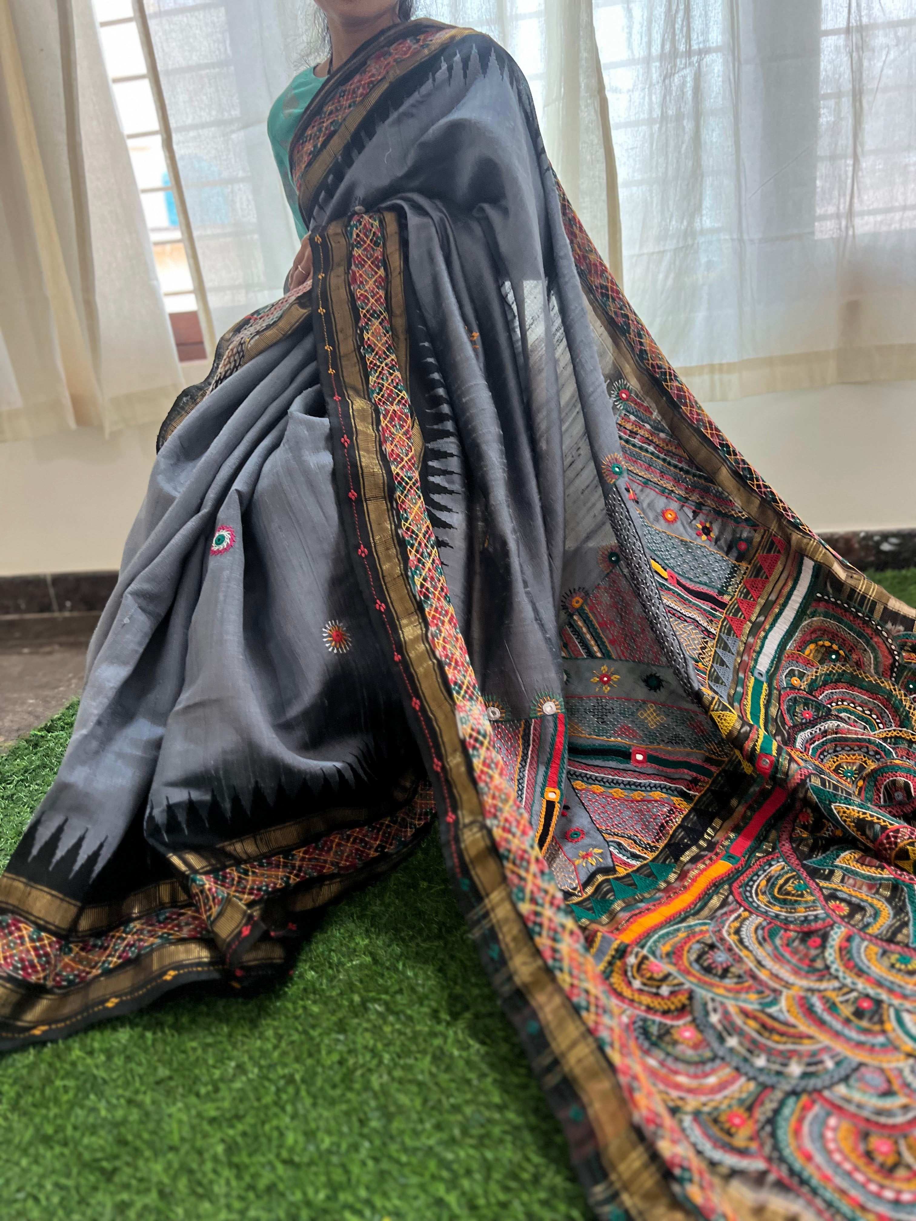 Raw silk lambani saree