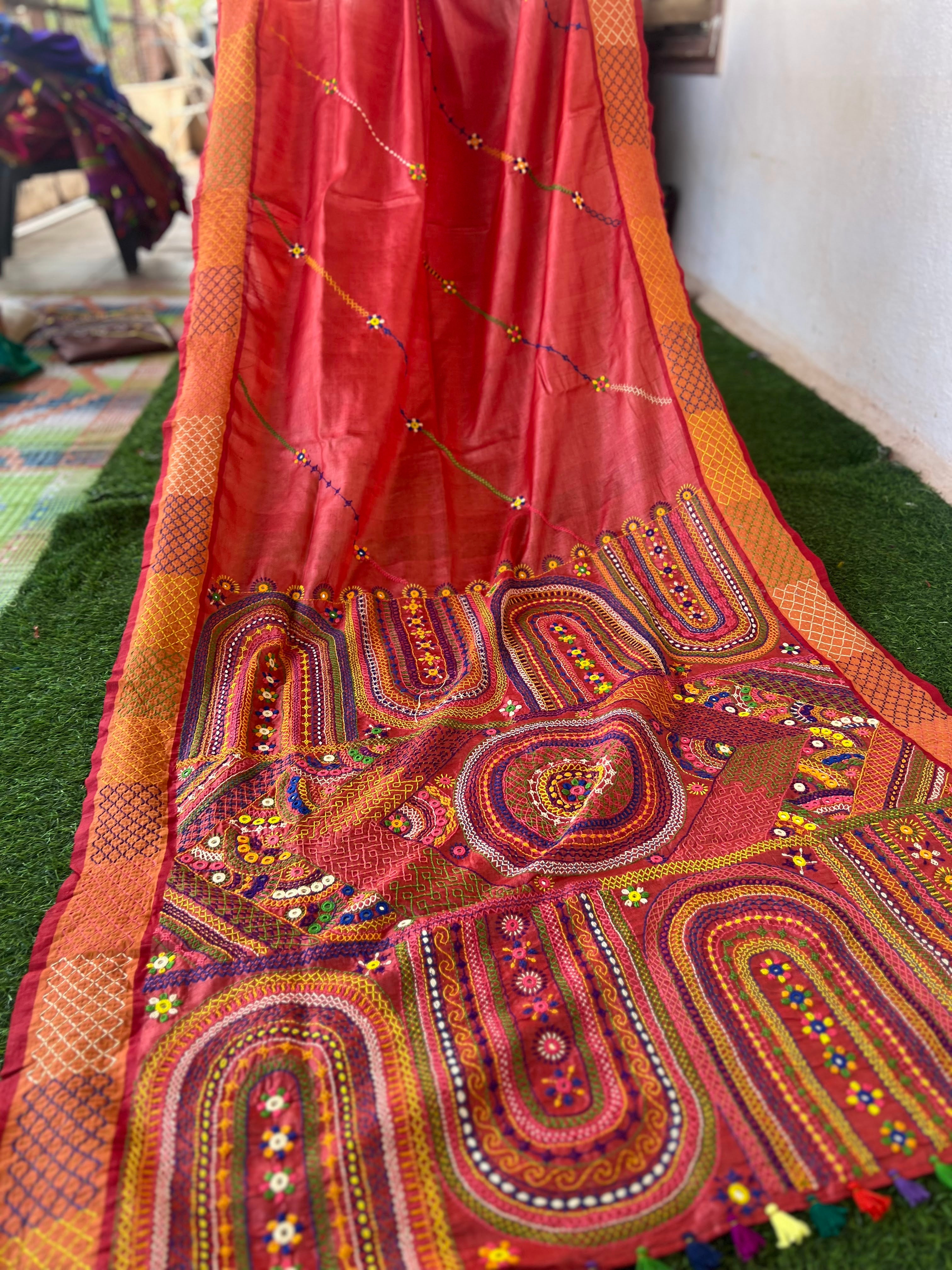 Vidhara region Tusser silk saree