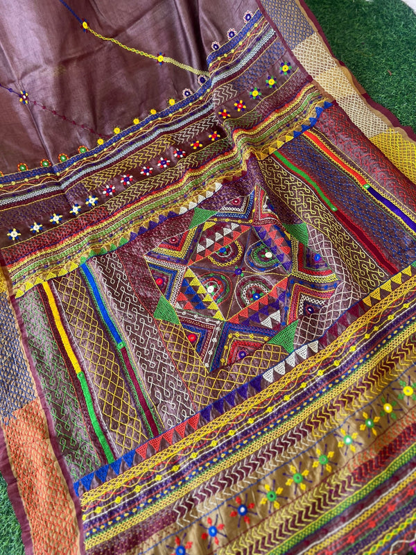 Vidhara region Tusser silk lambani  saree