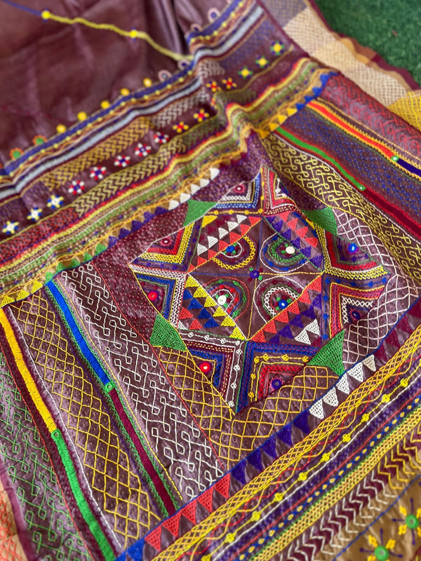 Vidhara region Tusser silk lambani  saree