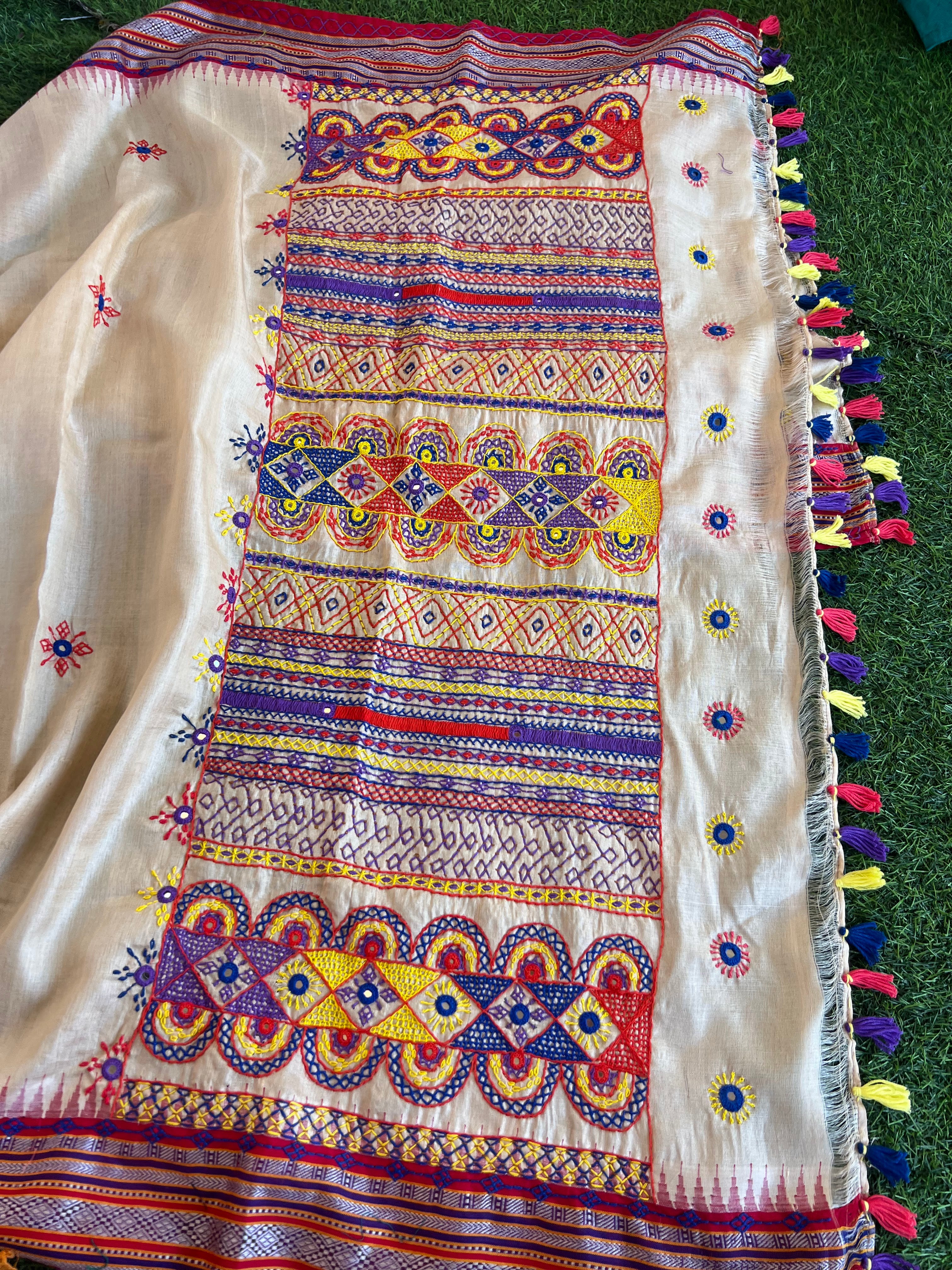 Karvati kinara Vidharba tusser silk  dupatta