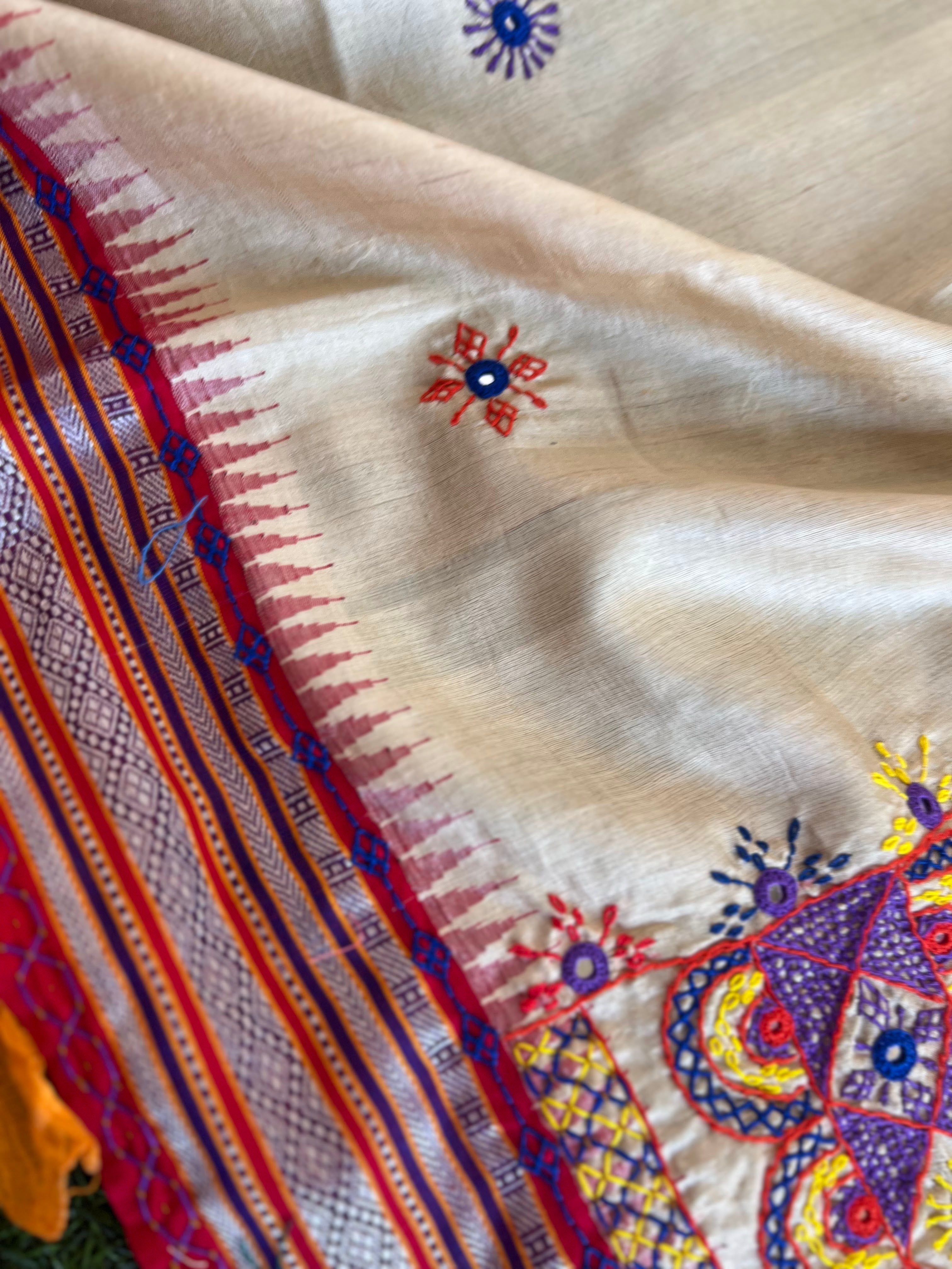 Karvati kinara Vidharba tusser silk  dupatta