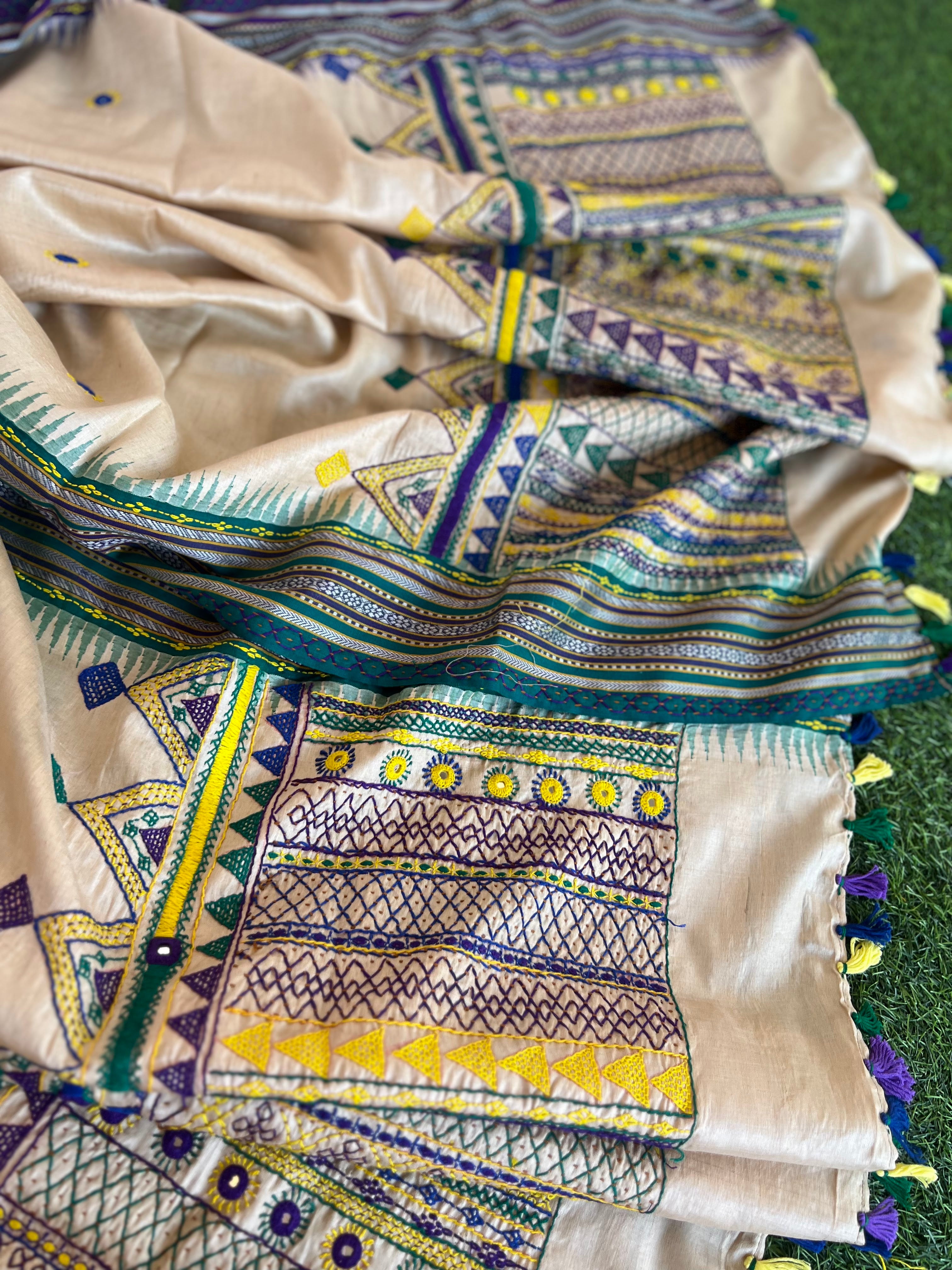 Karvati kinara Vidharba tusser silk  dupatta