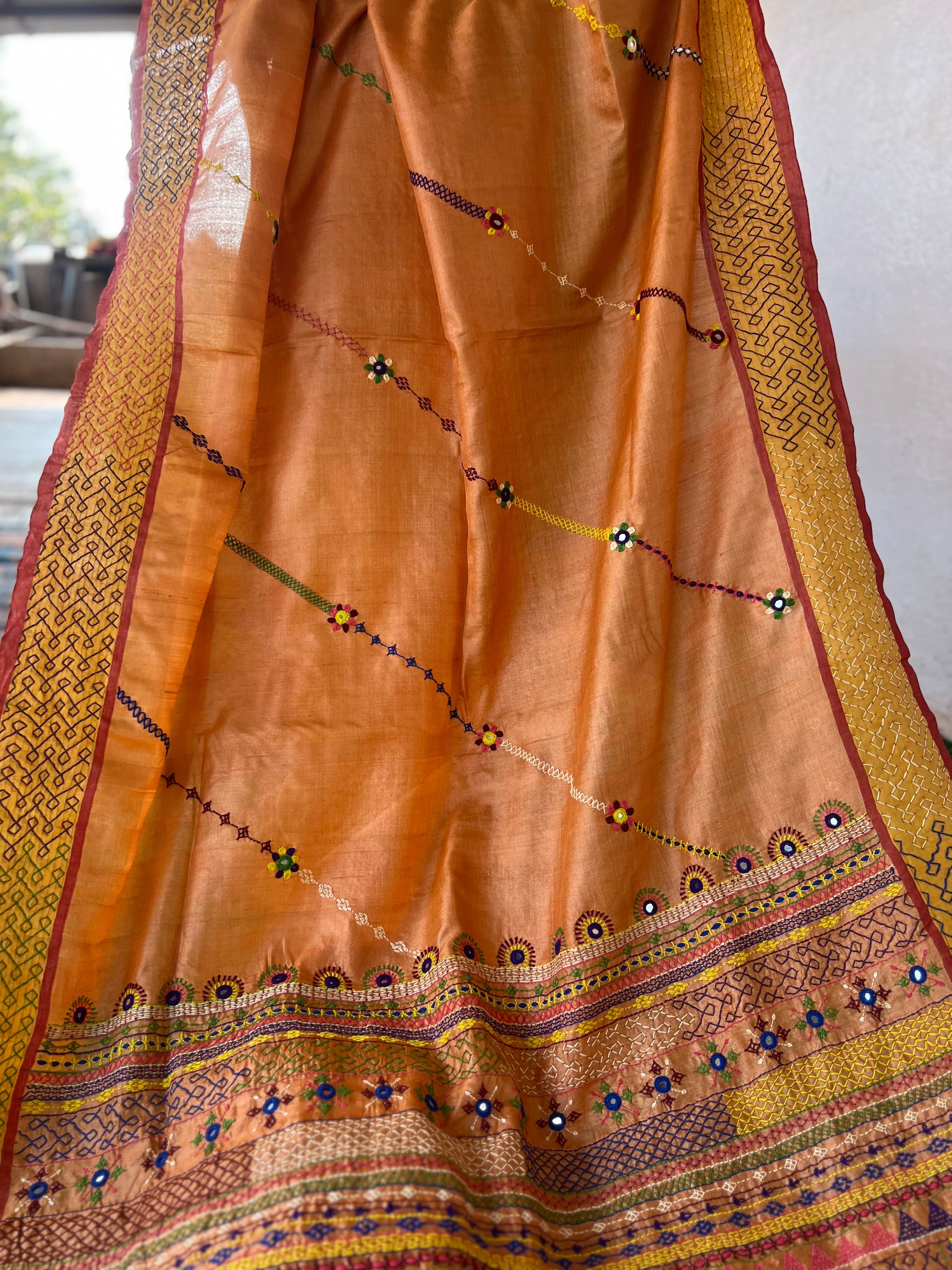 Vidhara region Tusser silk saree