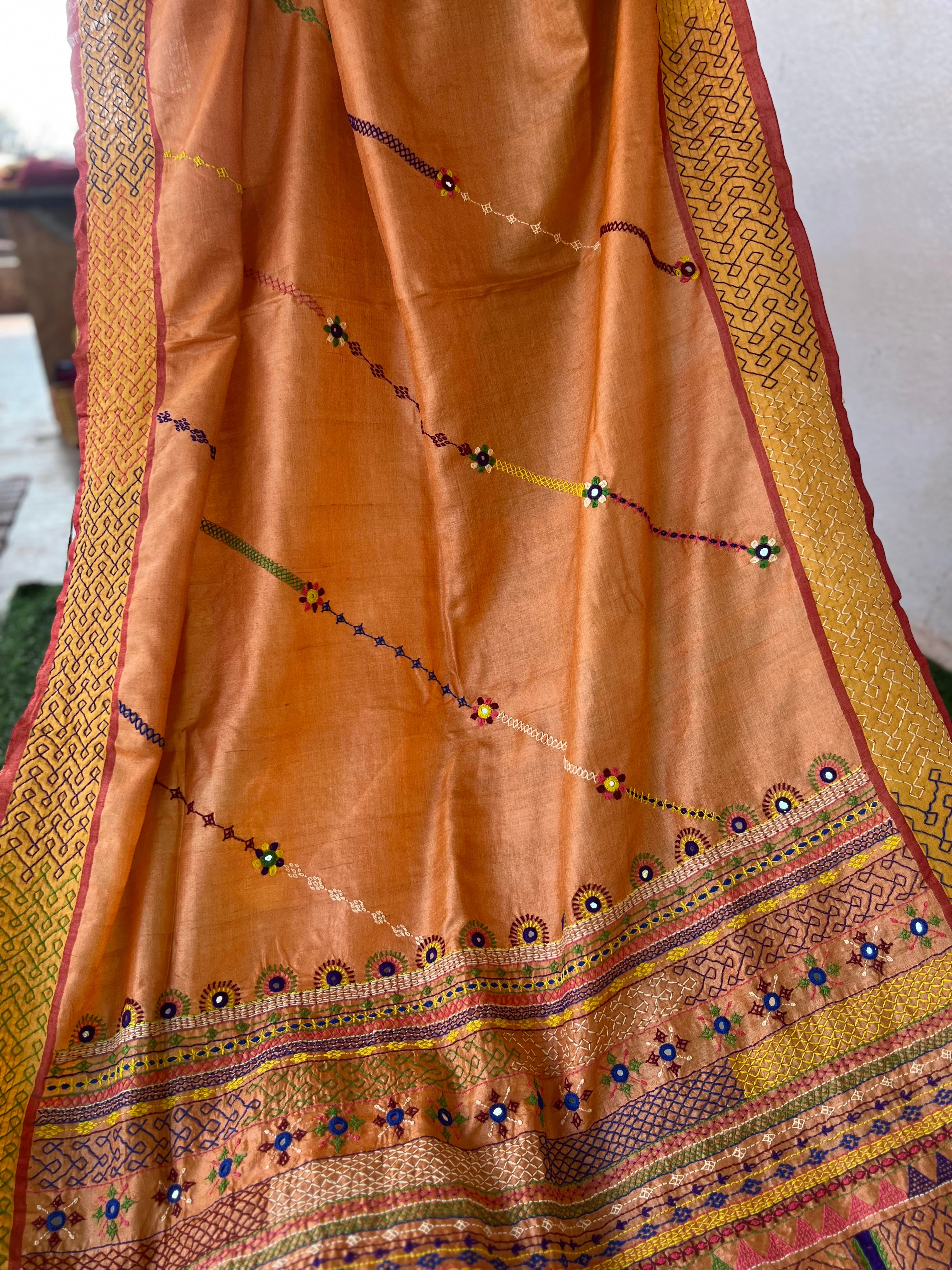 Vidhara region Tusser silk saree