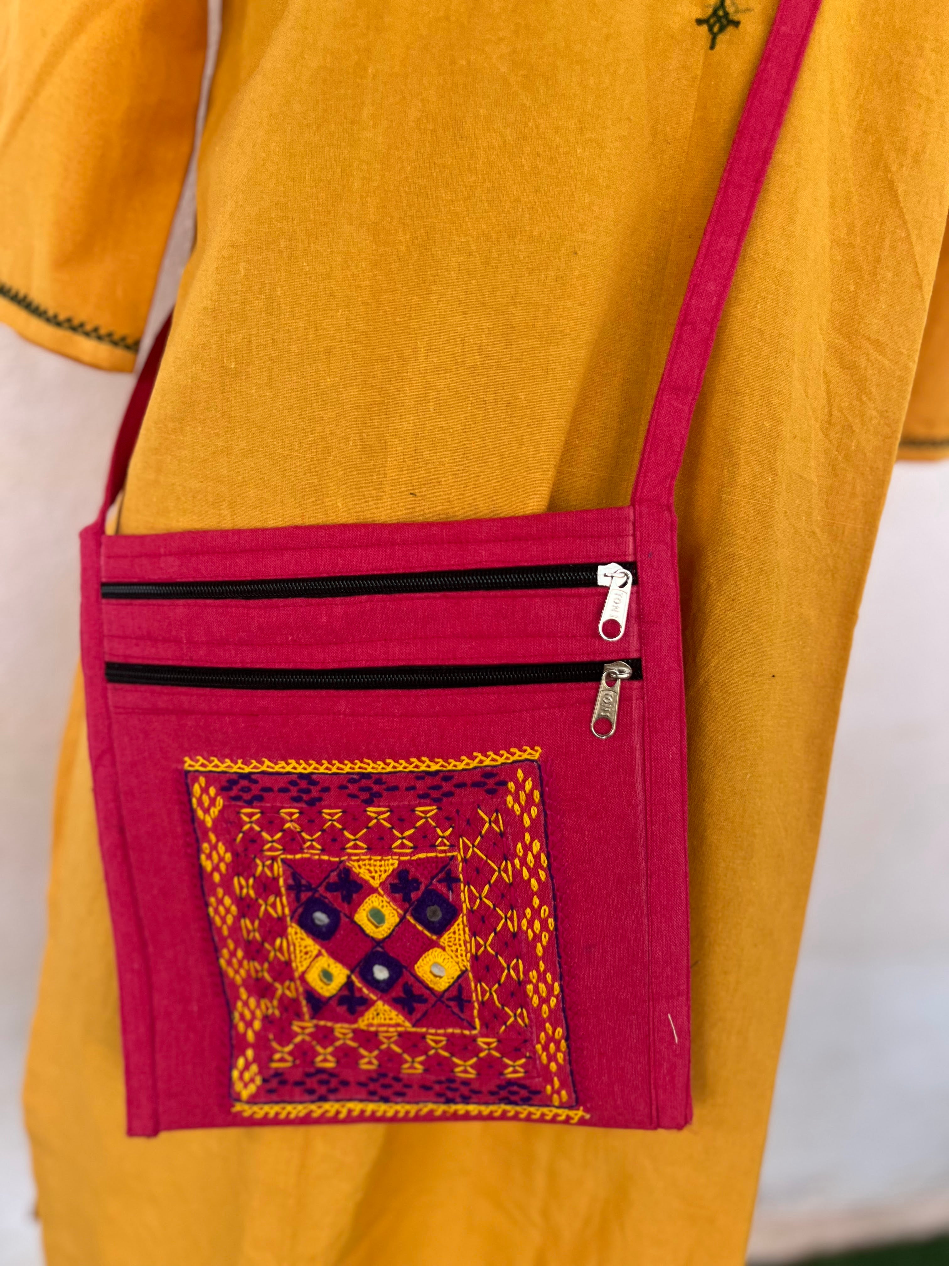 Lambani Hand Embroidery Cotton Sling Bag