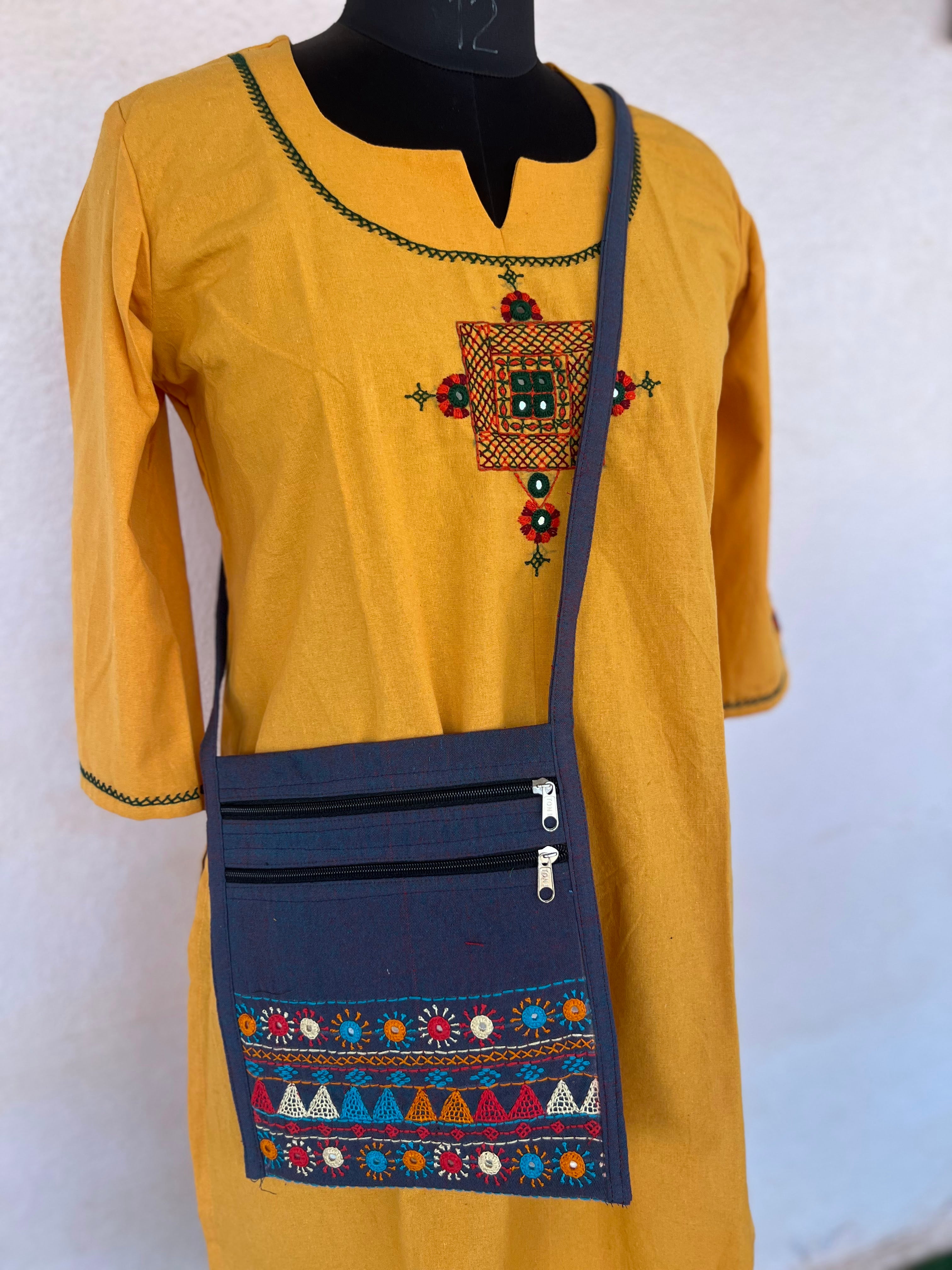 Lambani Hand Embroidery Cotton Sling Bag